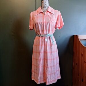 Vintage Pink Plaid Dress